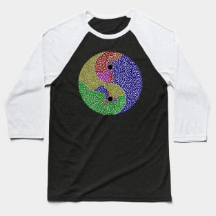 Rainbow Yin and Yang Baseball T-Shirt